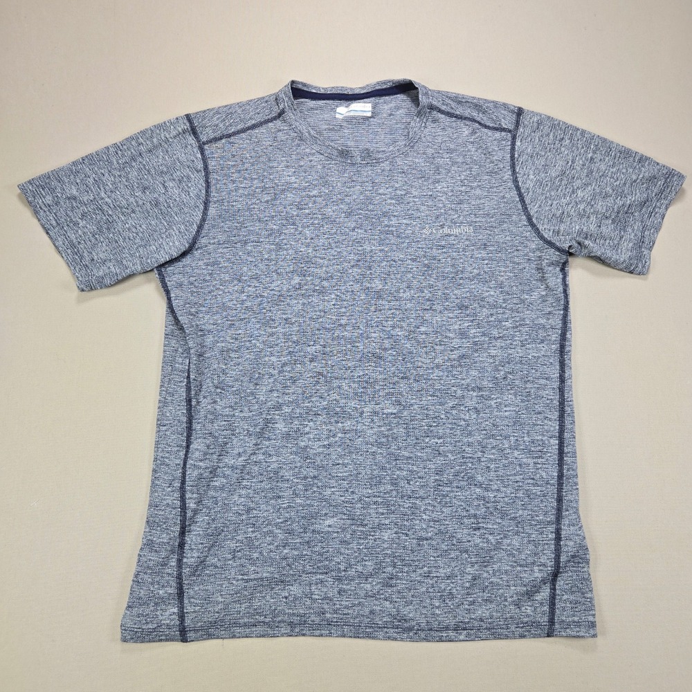 Columbia T-Shirt Activewear Space Dye Heathered Blue Gray Mens Medium AO1293 M/M